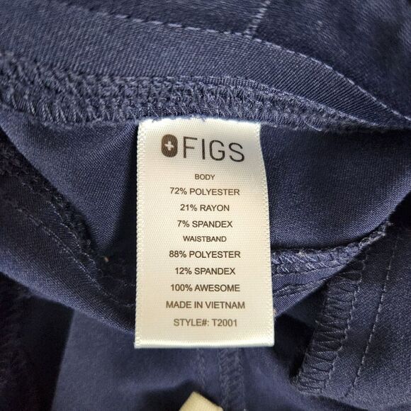 Figs Axim Mens XL Blue 7 Pockets Medical Scrub Pants Athletic Waistband Drawcord - Picture 9 of 10